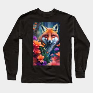 Fox and Flowers Long Sleeve T-Shirt